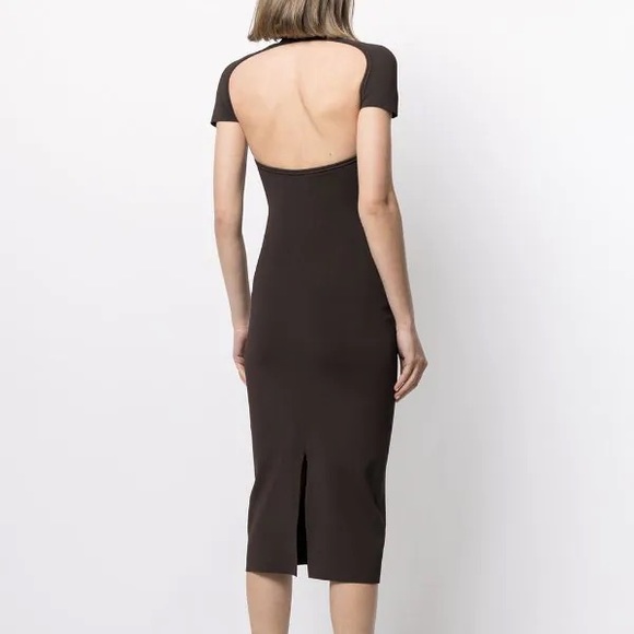 SOLD - KHAITE Piera Dress in Brown (cutout detail) - Picture 4 of 6